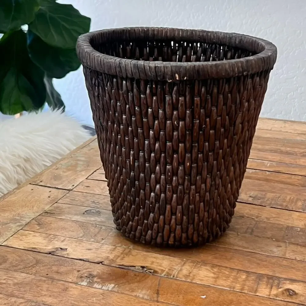Decorative Hand-woven Rattan Storage Basket 10.5